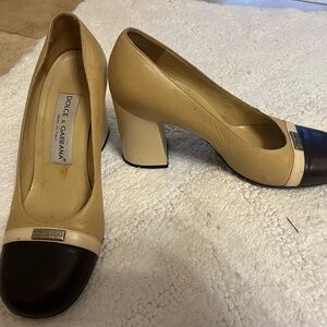 Dolce & Gabbana Cream and Brown Heels